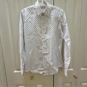 Zara White Shirt with Black Dots